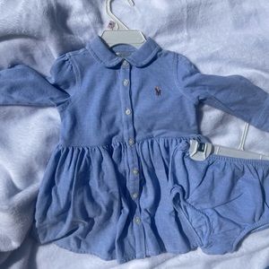 Ralph Lauren Dress, size 9MO, Lien material